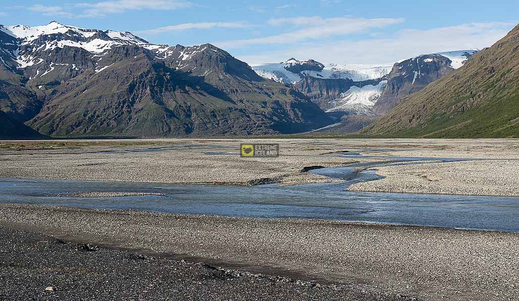 Morsarjokull冰川冰湖和冰岛最高瀑布